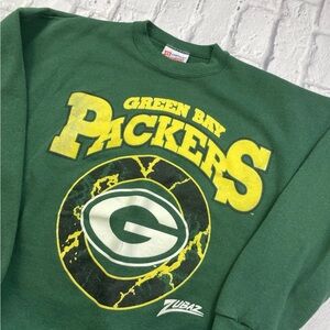 Vintage 90’s NFL Green Bay Packers Zubaz Crewneck Sweatshirt Green Men’s Sz L
